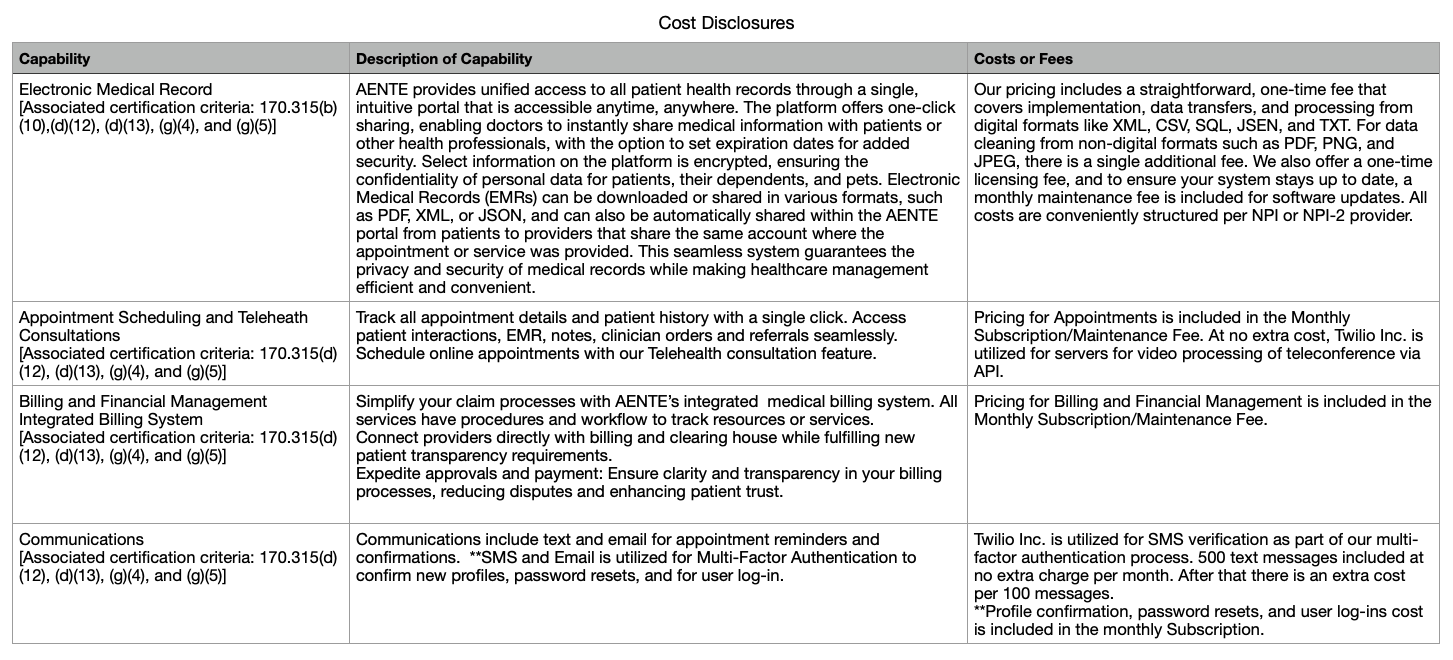 CostDisclosuresAENTE